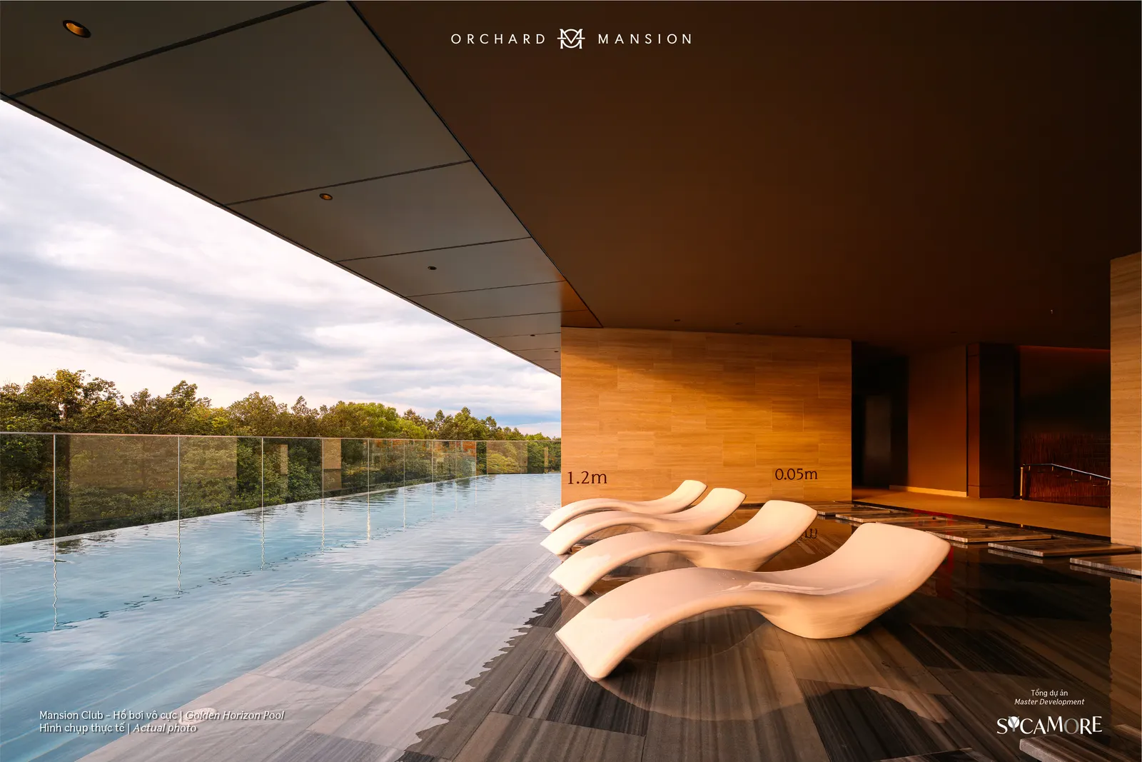 Hồ bơi vô cực Golden Horizon Pool lúc hoàng hôn