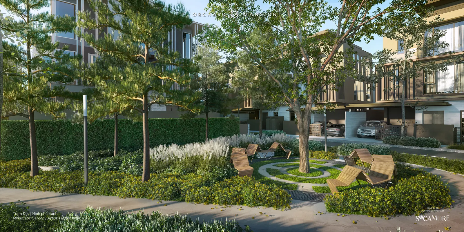 Trạm đọc Mindscape Garden giữa vườn