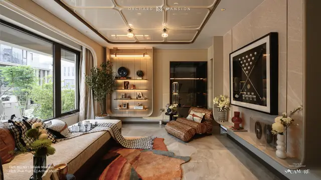 Phòng sinh hoạt nhà mẫu Hillside Mansion